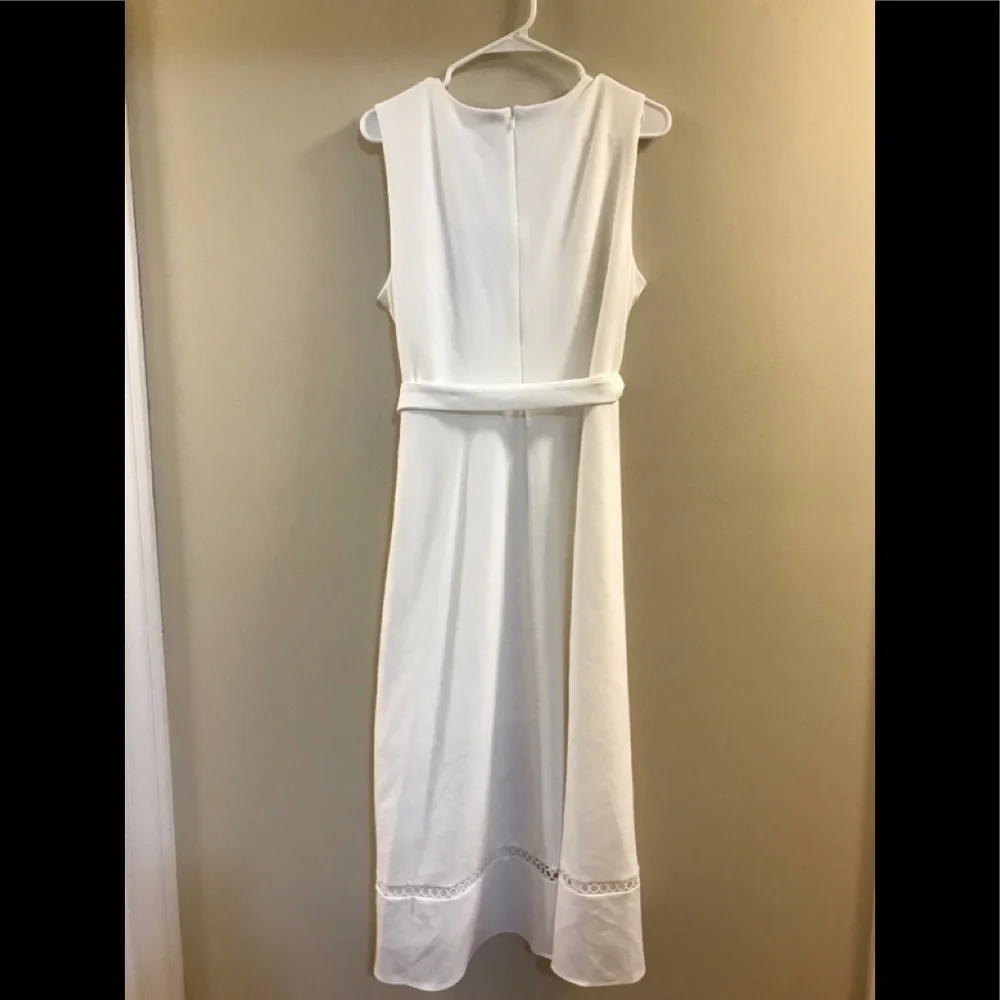 DKNY Illusion-Inset Midi White Dress 16 - Picture 11 of 16